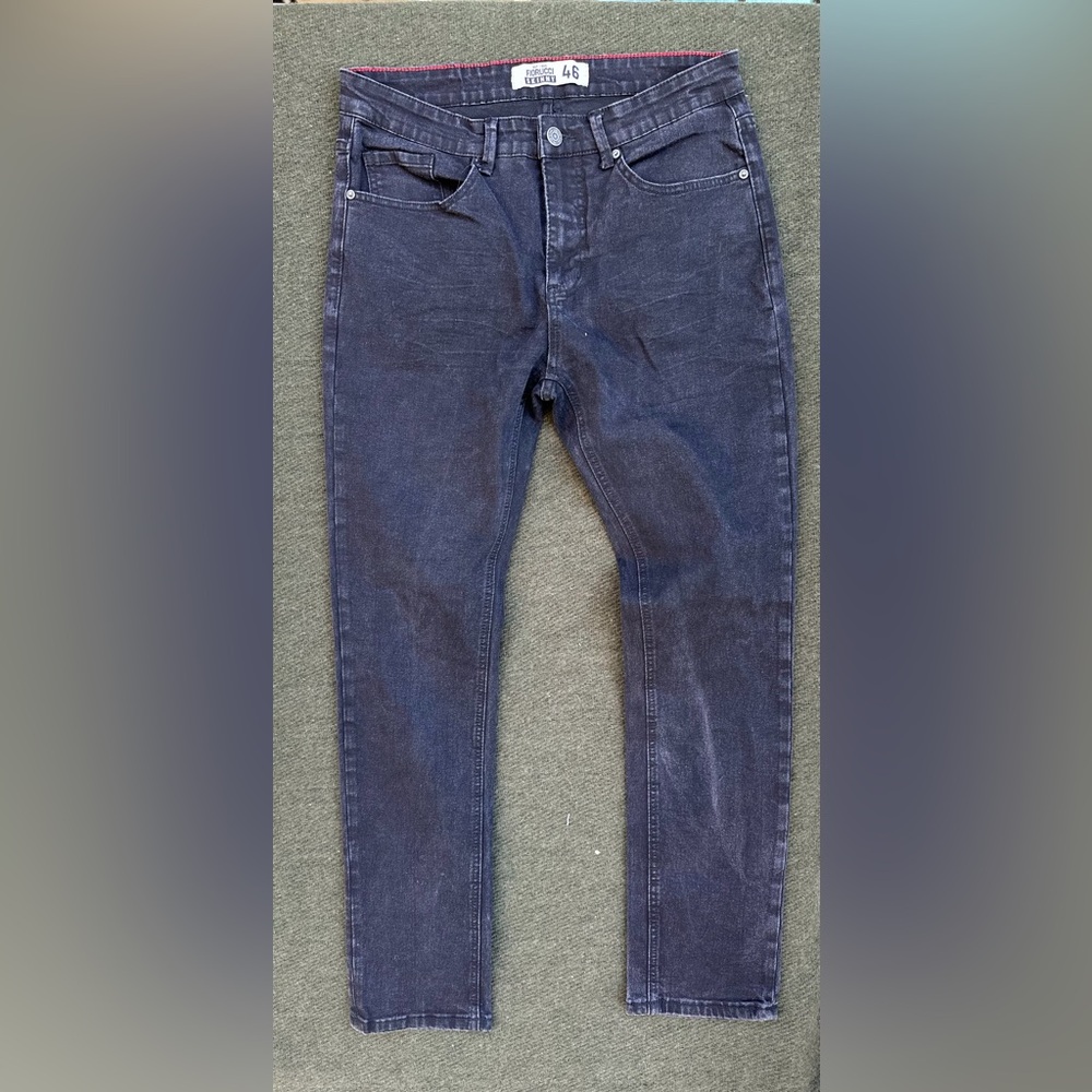 Fiorucci Safety Jeans Black Men’s Skinny size 46 indie sleeve grunge blokecore